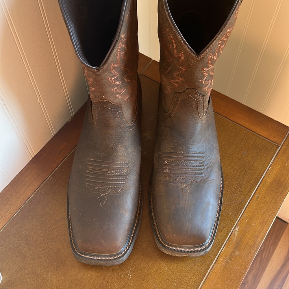 Ariat groundbreaker, steel toe, Men's Dark Brown Western Boots leather size 11D - Picture 2 of 8